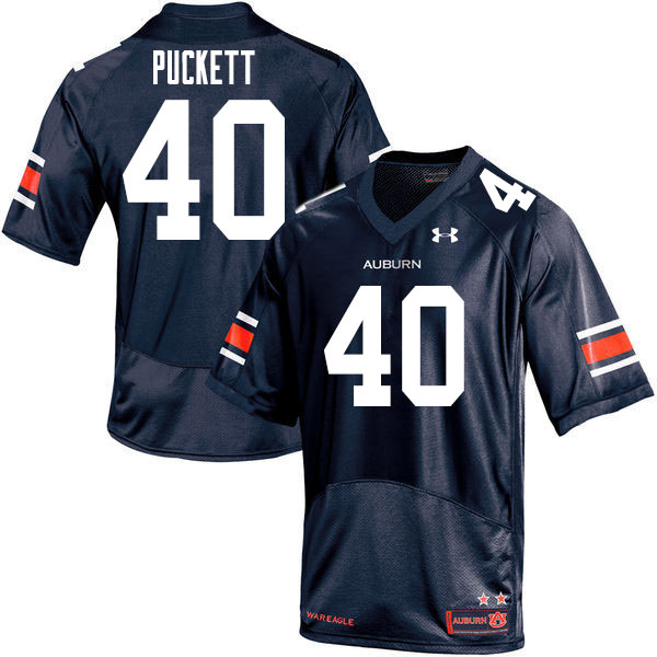 Auburn Tigers Men's Jacoby Puckett #40 Navy Under Armour Stitched College 2020 NCAA Authentic Football Jersey CLI4874AI